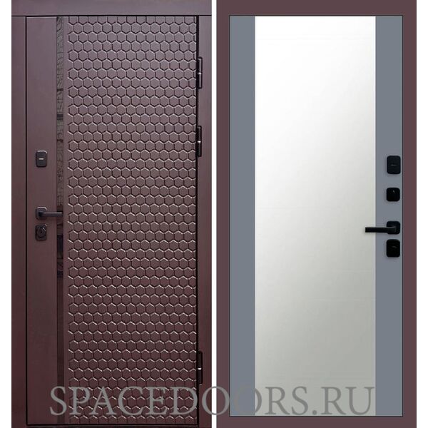 Дверь Termo-door Simple шоколад 27 зеркало Grey Софт