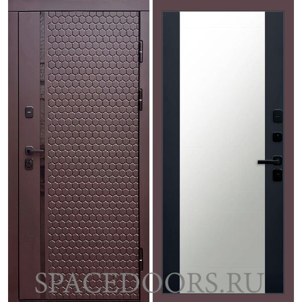 Дверь Termo-door Simple шоколад 27 зеркало Черный кварц