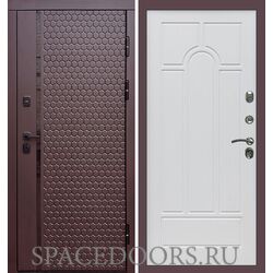 Дверь Termo-door Simple шоколад Арка белое дерево