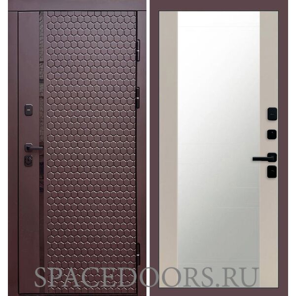 Дверь Termo-door Simple шоколад 27 зеркало Слоновая кость