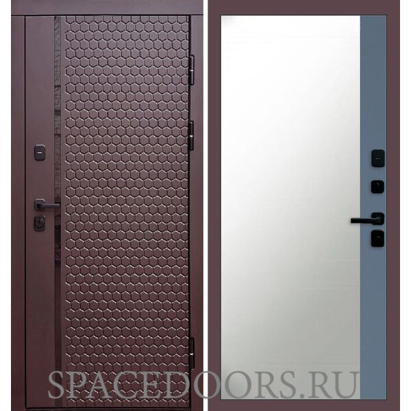 Дверь Termo-door Simple шоколад Зеркало фацет Grey софт