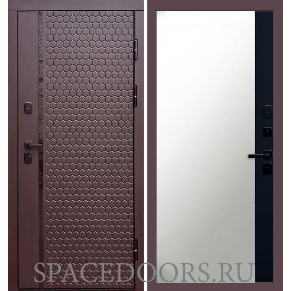 Дверь Termo-door Simple шоколад Зеркало фацет Черный кварц