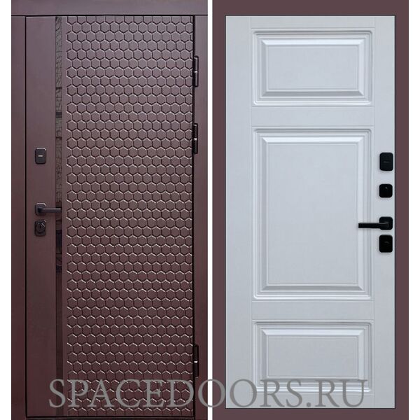 Дверь Termo-door Simple шоколад Лион Белый софт