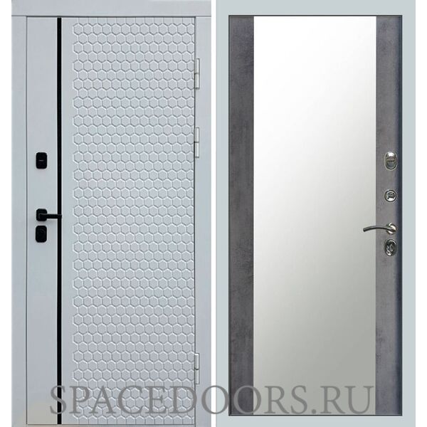 Дверь Termo-door Simple white Зеркало темный бетон