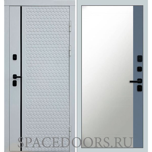 Дверь Termo-door Simple white Зеркало фацет Grey софт