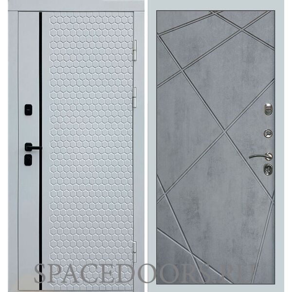 Дверь Termo-door Simple white Лучи бетон темный