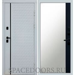 Дверь Termo-door Simple white Зеркало фацет Черный кварц