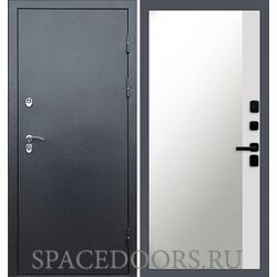 Дверь Termo-door Техно графит Зеркало фацет Белый софт