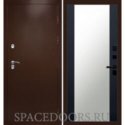 Дверь Termo-door Техно медь 27 зеркало Черный кварц