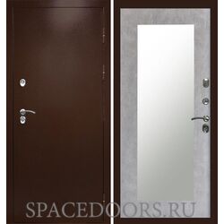 Дверь Termo-door Техно медь Зеркало триумф бетон светлый
