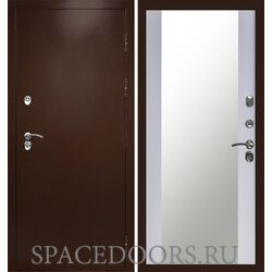 Дверь Termo-door Техно медь Зеркало белый