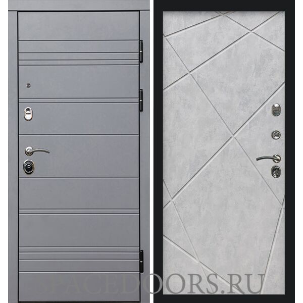 Дверь Termo-door Термо Grey line Лучи бетон светлый с терморазрывом