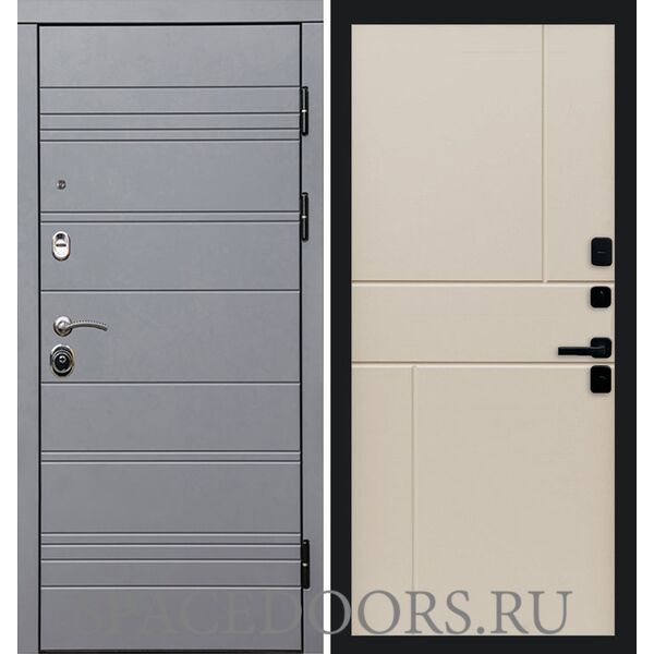 Дверь Termo-door Термо Grey line Горизонт Слоновая кость