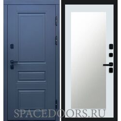 Дверь Termo-door Термо премиум орегон графит Триумф Белый софт с зеркалом