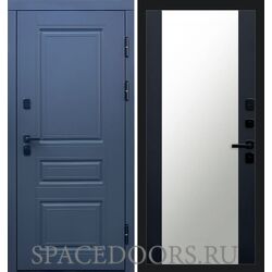 Дверь Termo-door Термо премиум орегон графит 27 зеркало Черный кварц