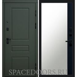 Дверь Termo-door Термо премиум орегон грин Зеркало фацет Черный кварц