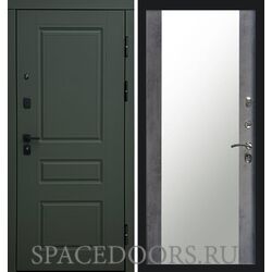 Дверь Termo-door Термо премиум орегон грин Зеркало темный бетон