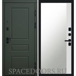 Дверь Termo-door Термо премиум орегон грин Зеркало фацет Белый софт
