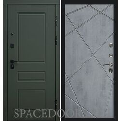Дверь Termo-door Термо премиум орегон грин Лучи бетон темный