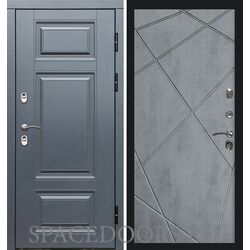 Дверь Termo-door Термо премиум Grey Лучи бетон темный