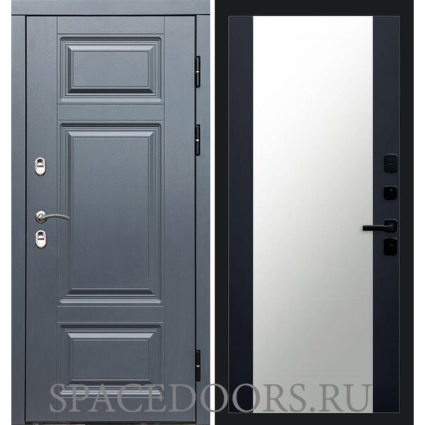 Дверь Termo-door Термо премиум Grey 27 зеркало Черный кварц