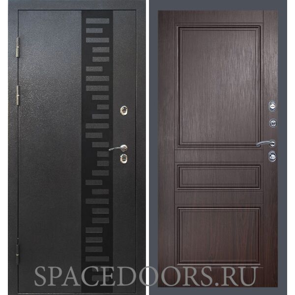 Дверь Termo-door Термо Сибирь серебро антик декор Классика венге