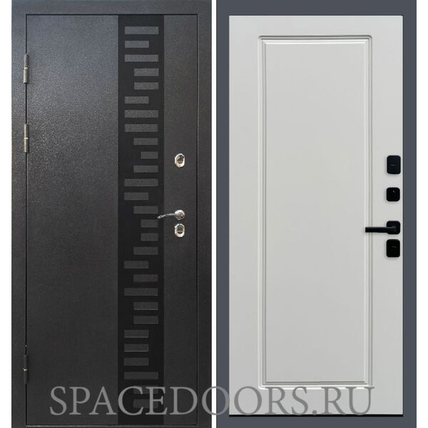 Дверь Termo-door Термо Сибирь серебро антик декор Гранд Белый софт