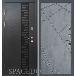 Дверь Termo-door Термо Сибирь серебро антик декор Лучи бетон темный