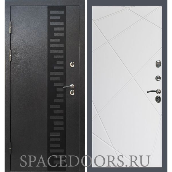 Дверь Termo-door Термо Сибирь серебро антик декор Лучи белый