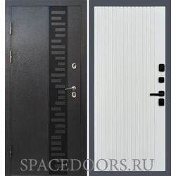 Дверь Termo-door Термо Сибирь серебро антик декор Flat Белый софт