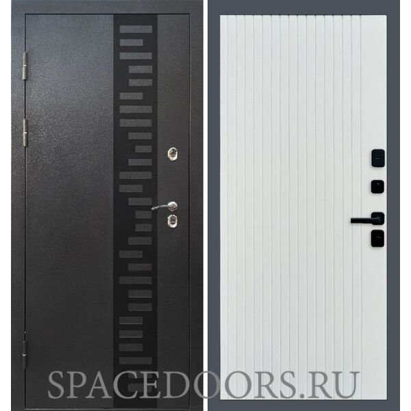 Дверь Termo-door Термо Сибирь серебро антик декор Flat Белый софт