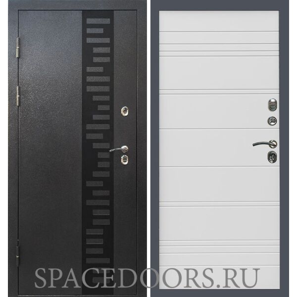 Дверь Termo-door Термо Сибирь серебро антик декор White line
