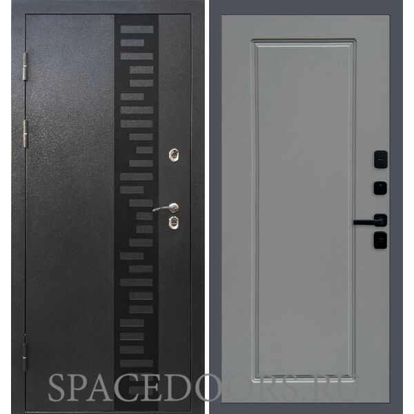 Дверь Termo-door Термо Сибирь серебро антик декор Гранд Grey софт