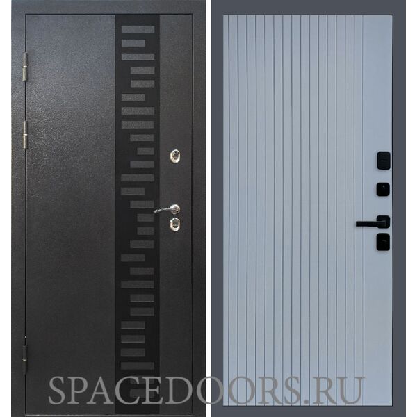 Дверь Termo-door Термо Сибирь серебро антик декор Flat Grey софт