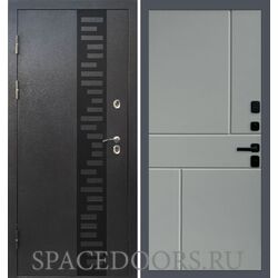 Дверь Termo-door Термо Сибирь серебро антик декор Горизонт Grey софт