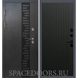 Дверь Termo-door Термо Сибирь серебро антик декор Flat Черный кварц