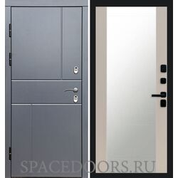 Дверь Termo-door Термо Вертикаль Grey антик 27 зеркало Слоновая кость