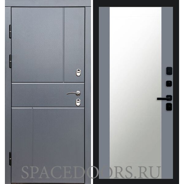 Дверь Termo-door Термо Вертикаль Grey антик 27 зеркало Grey Софт