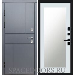Дверь Termo-door Термо Вертикаль Grey антик Триумф Белый софт с зеркалом