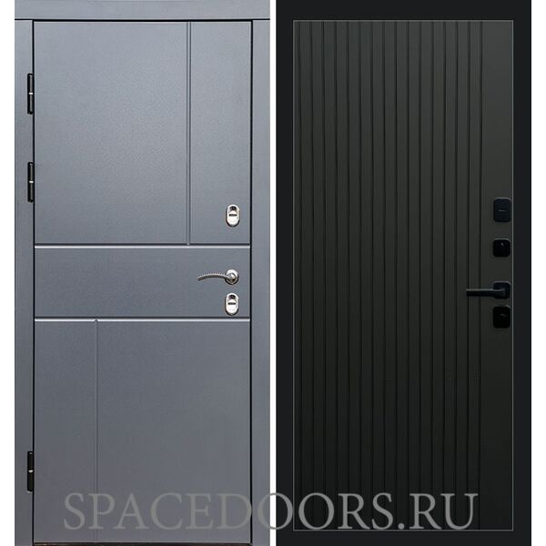 Дверь Termo-door Термо Вертикаль Grey антик Flat Черный кварц