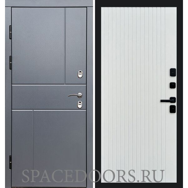 Дверь Termo-door Термо Вертикаль Grey антик Flat Белый софт
