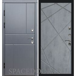 Дверь Termo-door Термо Вертикаль Grey антик Лучи бетон темный
