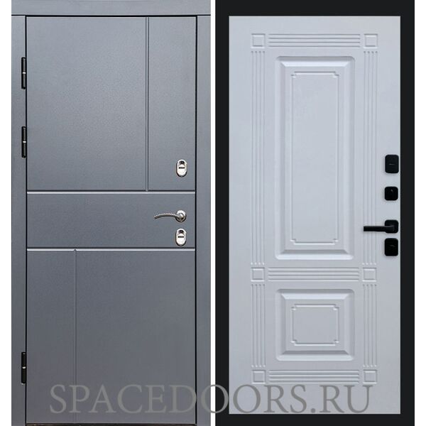 Дверь Termo-door Термо Вертикаль Grey антик Мадрид Белый софт