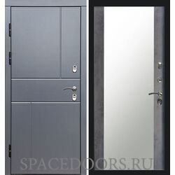 Дверь Termo-door Термо Вертикаль Grey антик Зеркало темный бетон