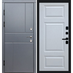 Дверь Termo-door Термо Вертикаль Grey антик Лион Белый софт