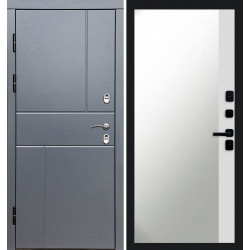 Дверь Termo-door Термо Вертикаль Grey антик Зеркало фацет Белый софт