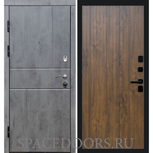 Дверь Termo-door Вертикаль бетон Flat Дуб
