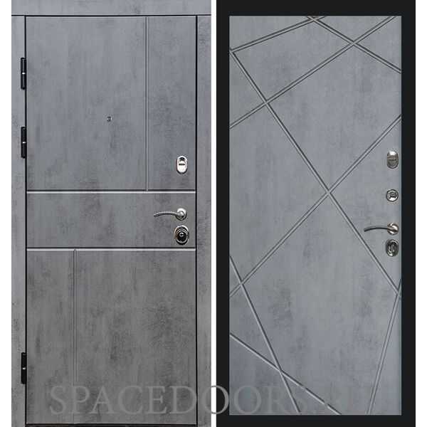 Дверь Termo-door Вертикаль бетон Лучи бетон темный