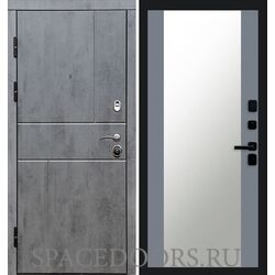 Дверь Termo-door Вертикаль бетон 27 зеркало Grey Софт