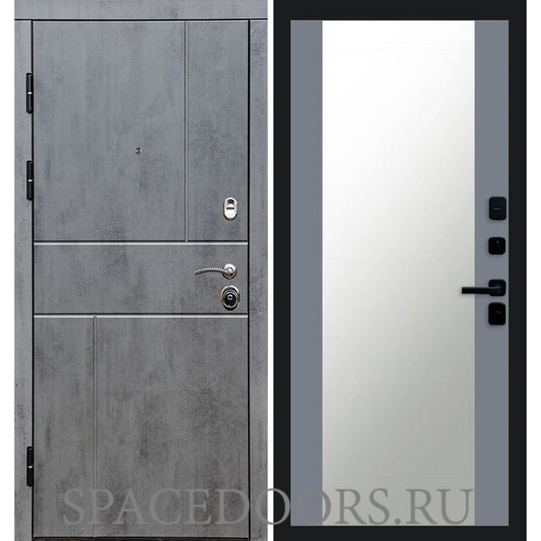 Дверь Termo-door Вертикаль бетон 27 зеркало Grey Софт